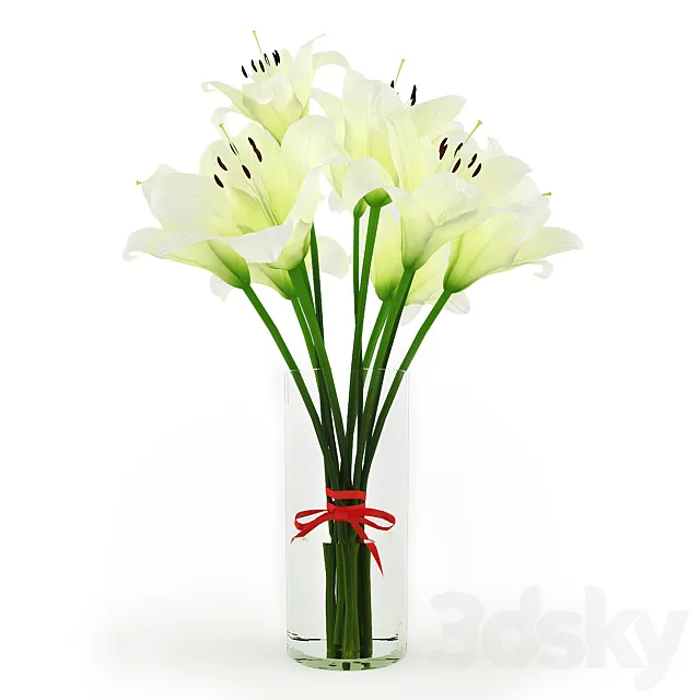 White Lilies 3D Model White Lilies 3D Model