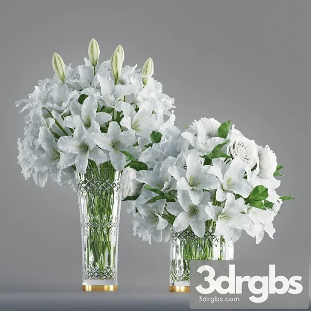 White Lily In Crystal Vase 1 3D Model Download White Lily In Crystal Vase 1 3D Model Download