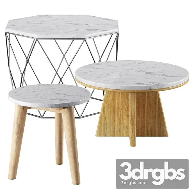 White marble coffee table set octagonal priscille and echos White marble coffee table set octagonal priscille and echos