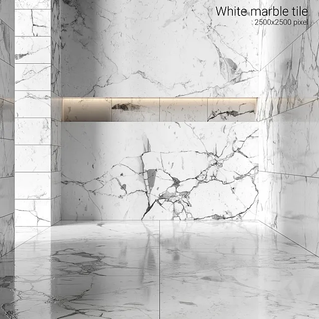 White marble tiles 4 3DModel
