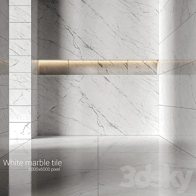 White marble tiles 5 3DModel