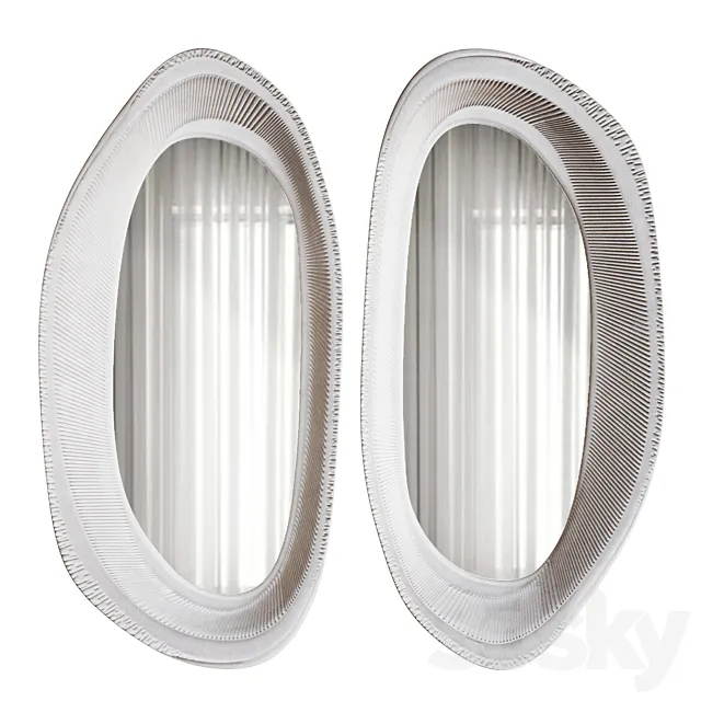 White Papier Mashe Mirror 3D Model