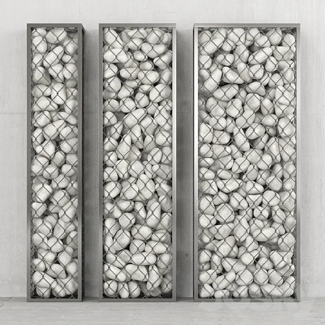 White Pebble Gabions 3D Model White Pebble Gabions 3D Model
