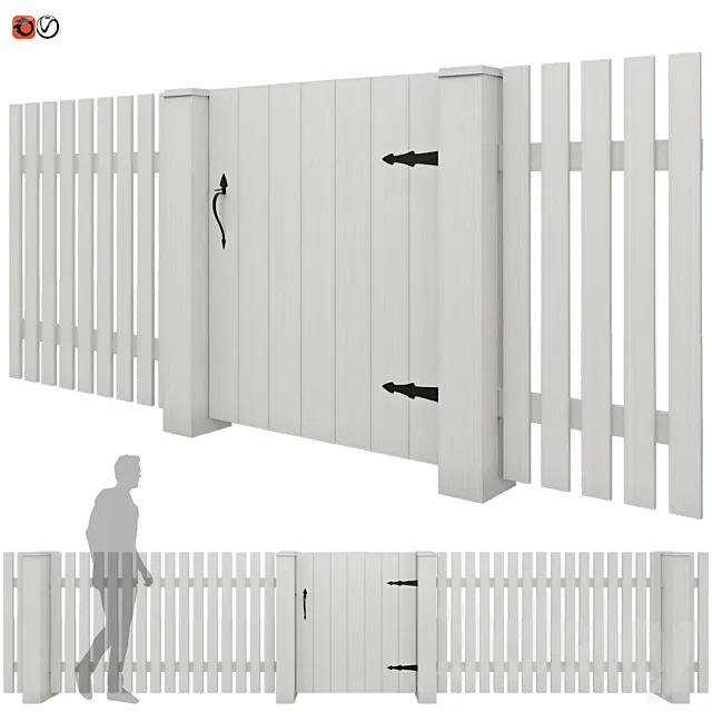 White picket fence_02 3D Model White picket fence_02 3D Model