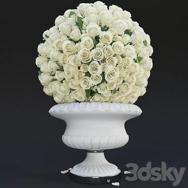 White Roses 3D Model