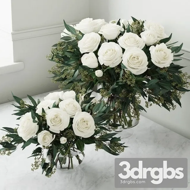 White Roses Bouquet 3D Model Download White Roses Bouquet 3D Model Download
