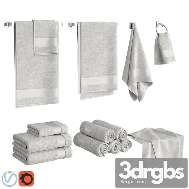 White Towels Set 3D Model Download