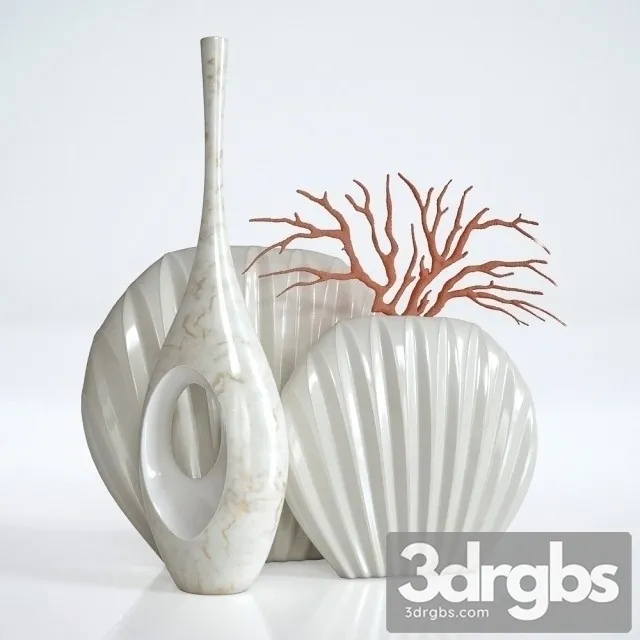 White Vases 3D Model Download