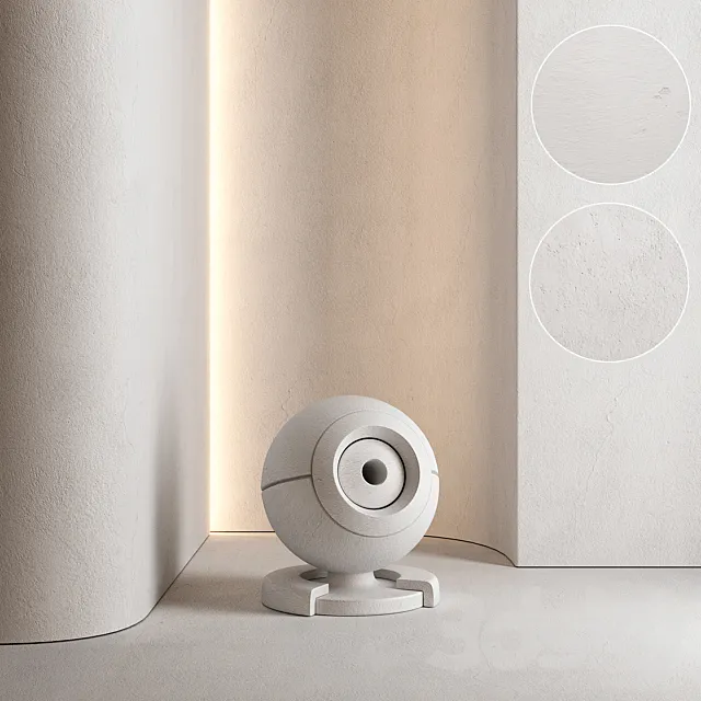 White Wall Plaster and Stucco 3D Model