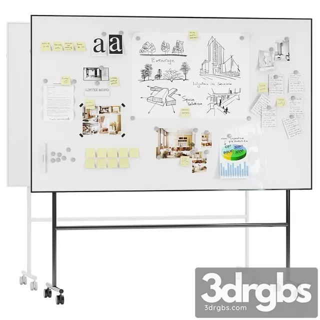 Whiteboard magnetic partition lintex mono 2 3D Model Download