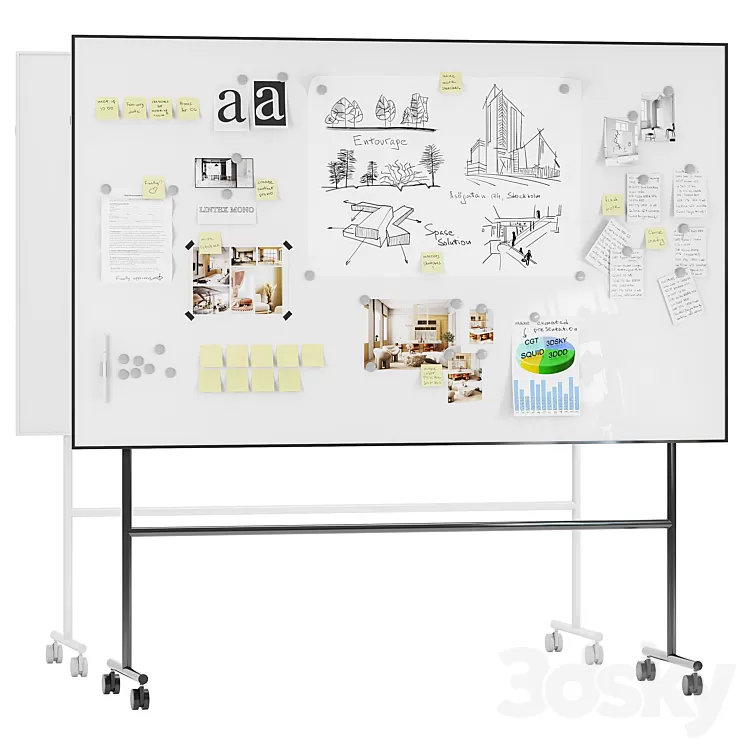 Whiteboard magnetic partition Lintex MONO 3D Model Free Download