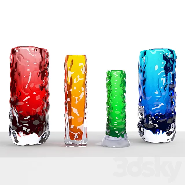 Whitefriars Glass Vases 3D Model