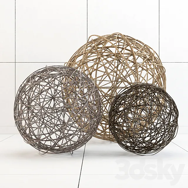 Wicker ball 3D Model Wicker ball 3D Model