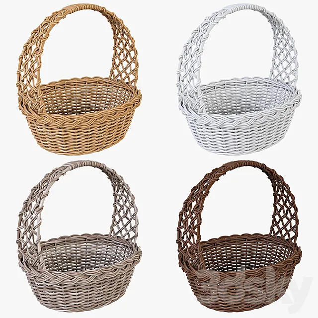 Wicker Basket 04 3D Model Wicker Basket 04 3D Model