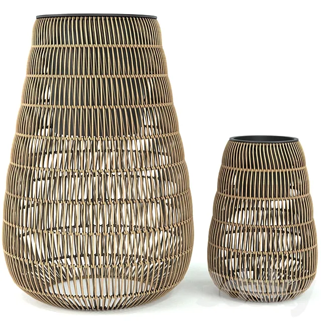 wicker basket for flowers 3D Model