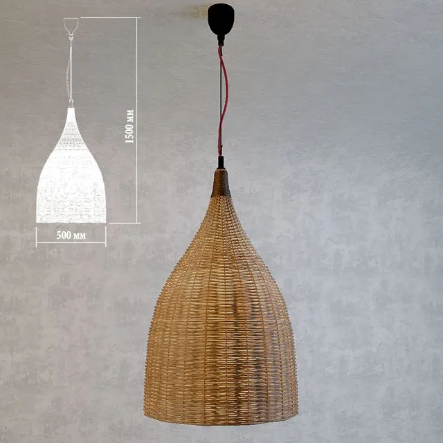 wicker chandelier 3D Model wicker chandelier 3D Model