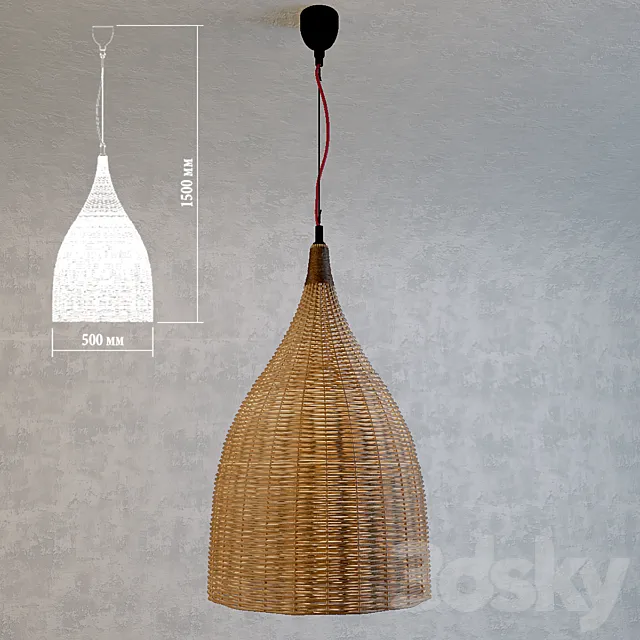 wicker chandelier 3DModel wicker chandelier 3DModel