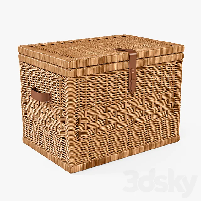 Wicker Chest _ Natural Color 3D Model Wicker Chest _ Natural Color 3D Model