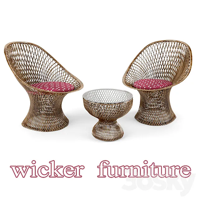 Wicker furniture 3DModel
