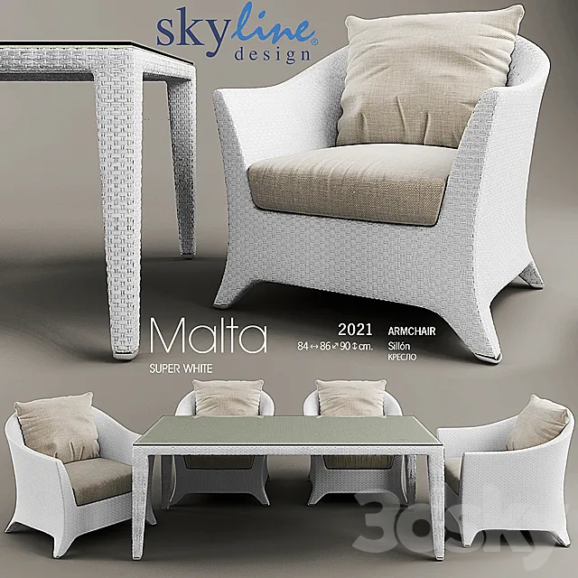 Wicker furniture SKYLINE 3D Model Wicker furniture SKYLINE 3D Model
