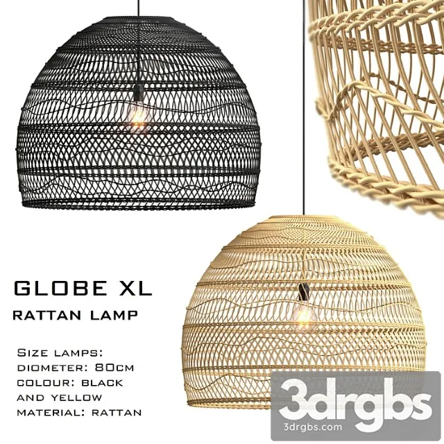 Wicker lamp globe xl 3D Model Download
