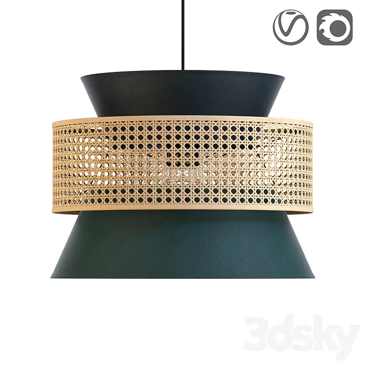 Wicker lampshade for DOLKIE chandelier 3D Model Wicker lampshade for DOLKIE chandelier 3D Model