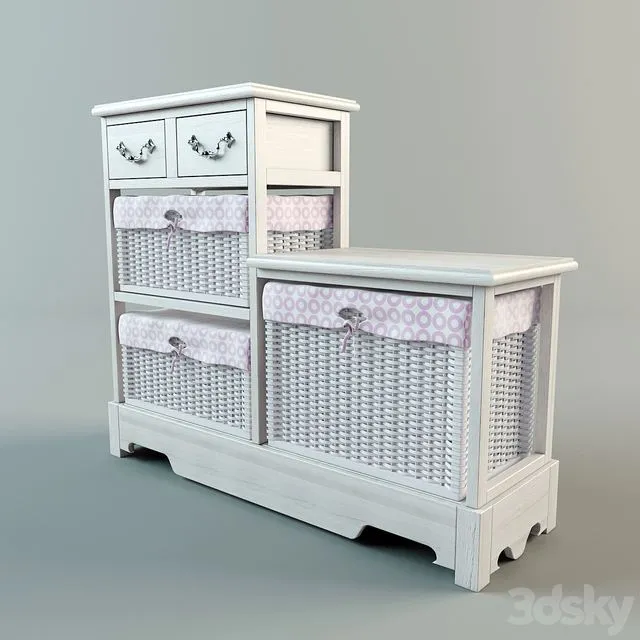 Wicker laundry basket 3D Model Wicker laundry basket 3D Model