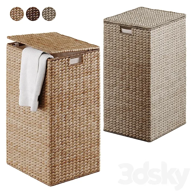 Wicker laundry baskets 2 3D Model