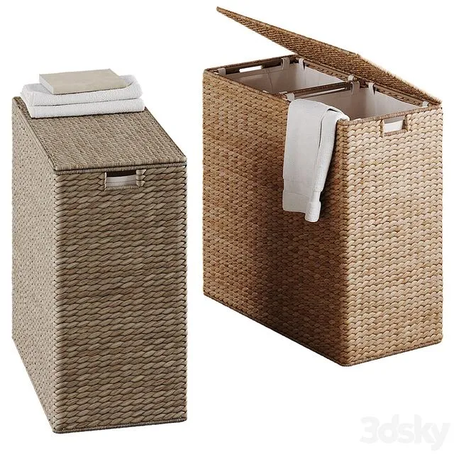 Wicker laundry baskets 3 3D Model Wicker laundry baskets 3 3D Model