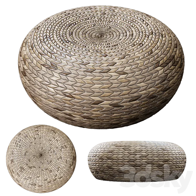 Wicker ottoman 3D Model Wicker ottoman 3D Model