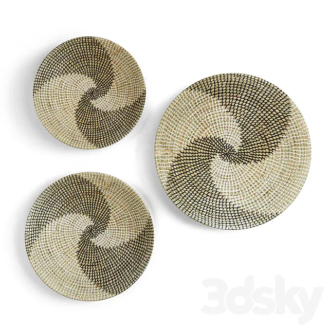 Wicker plate 02 3D Model