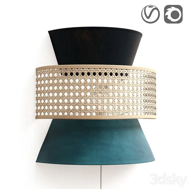 Wicker rattan wall lamp DOLKIE 3D Model Wicker rattan wall lamp DOLKIE 3D Model
