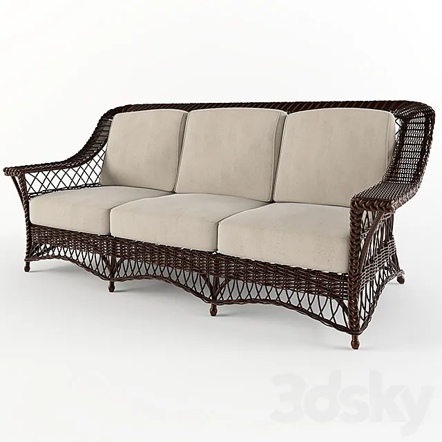 Wicker Sofa 3D Model Wicker Sofa 3D Model