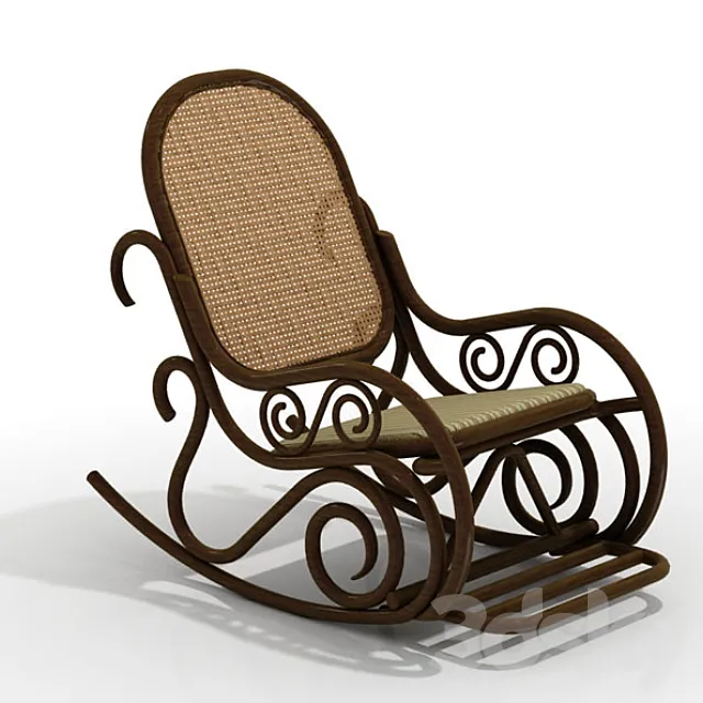 Wickerwork armchair-rocking chair 3DModel Wickerwork armchair-rocking chair 3DModel