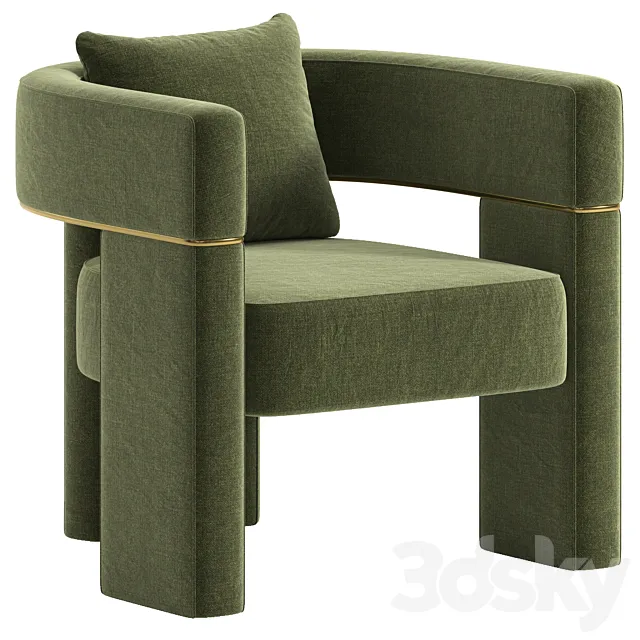 Wide Barrel Chair 3D Model Wide Barrel Chair 3D Model