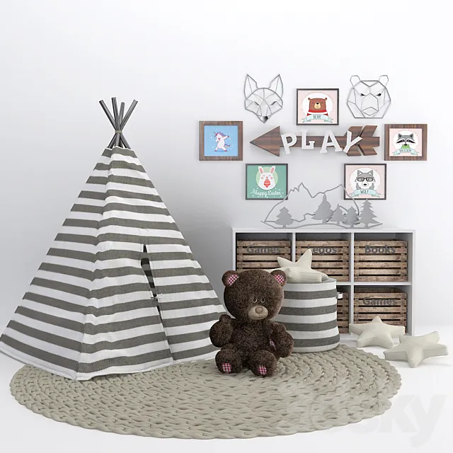 Wigwam nursery with a decor 2 3DModel Wigwam nursery with a decor 2 3DModel