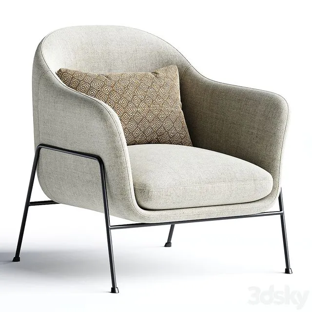 Wiley Ivory White Sherpa Armchair 3D Model Wiley Ivory White Sherpa Armchair 3D Model