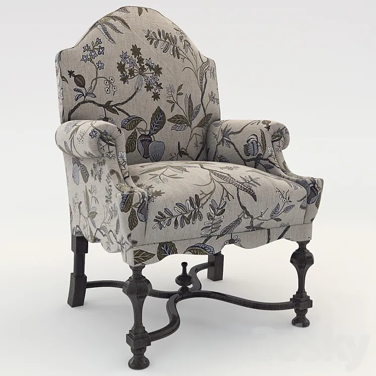 William – Mary Armchair 3D Model Free Download