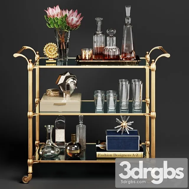 Williams sonoma beckett bar cart 2 3D Model Download