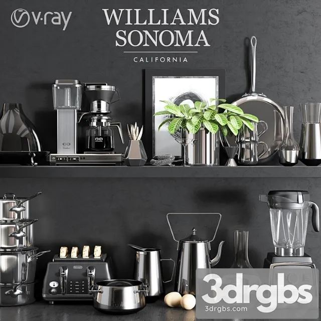 Williams Sonoma Chrome Set 3D Model Download