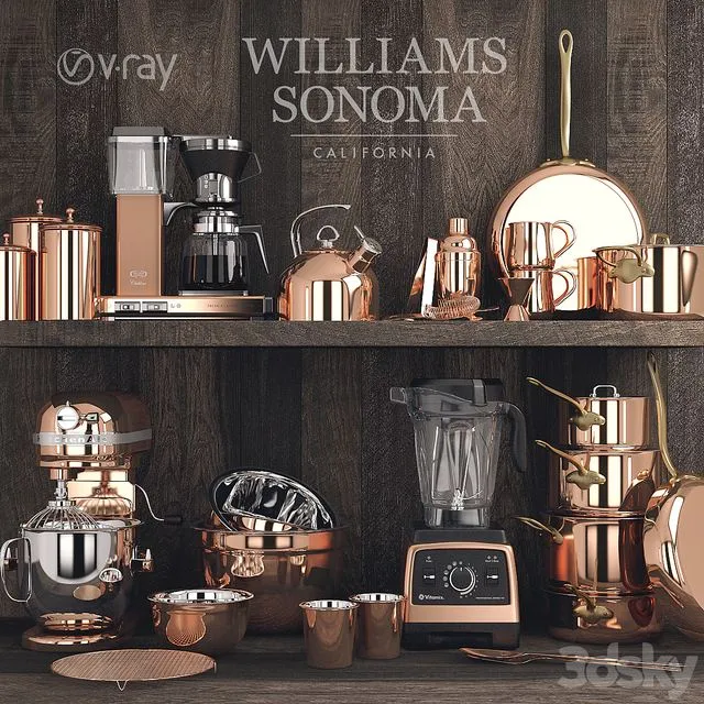 Williams Sonoma Copper Set 3D Model