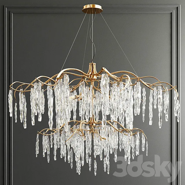 Willow Double Tear Chandelier 3D Model