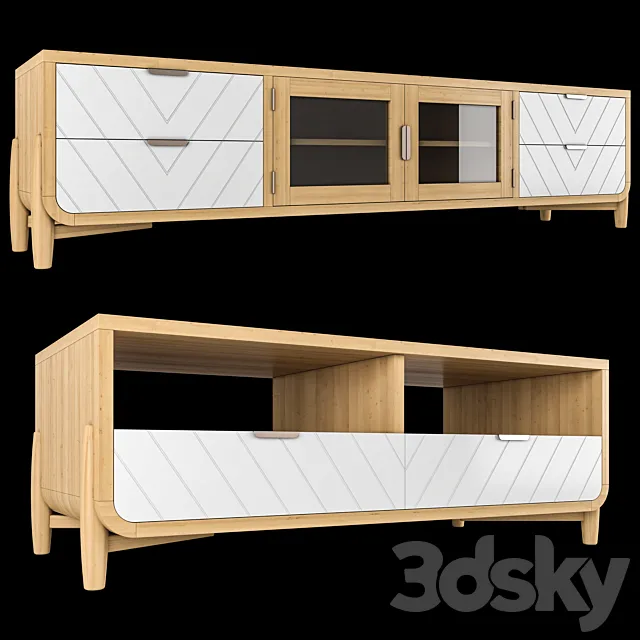 Wind cabinet and Coffee table 3D Model Wind cabinet and Coffee table 3D Model