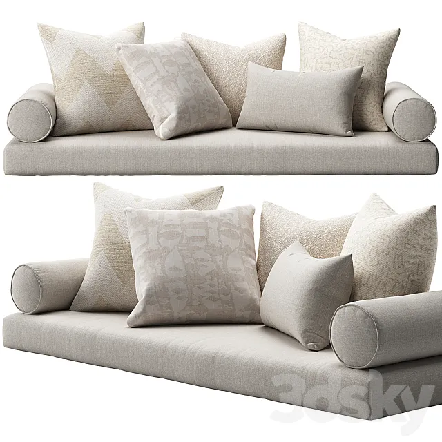 Window Seat Cushion Set 3D Model Window Seat Cushion Set 3D Model