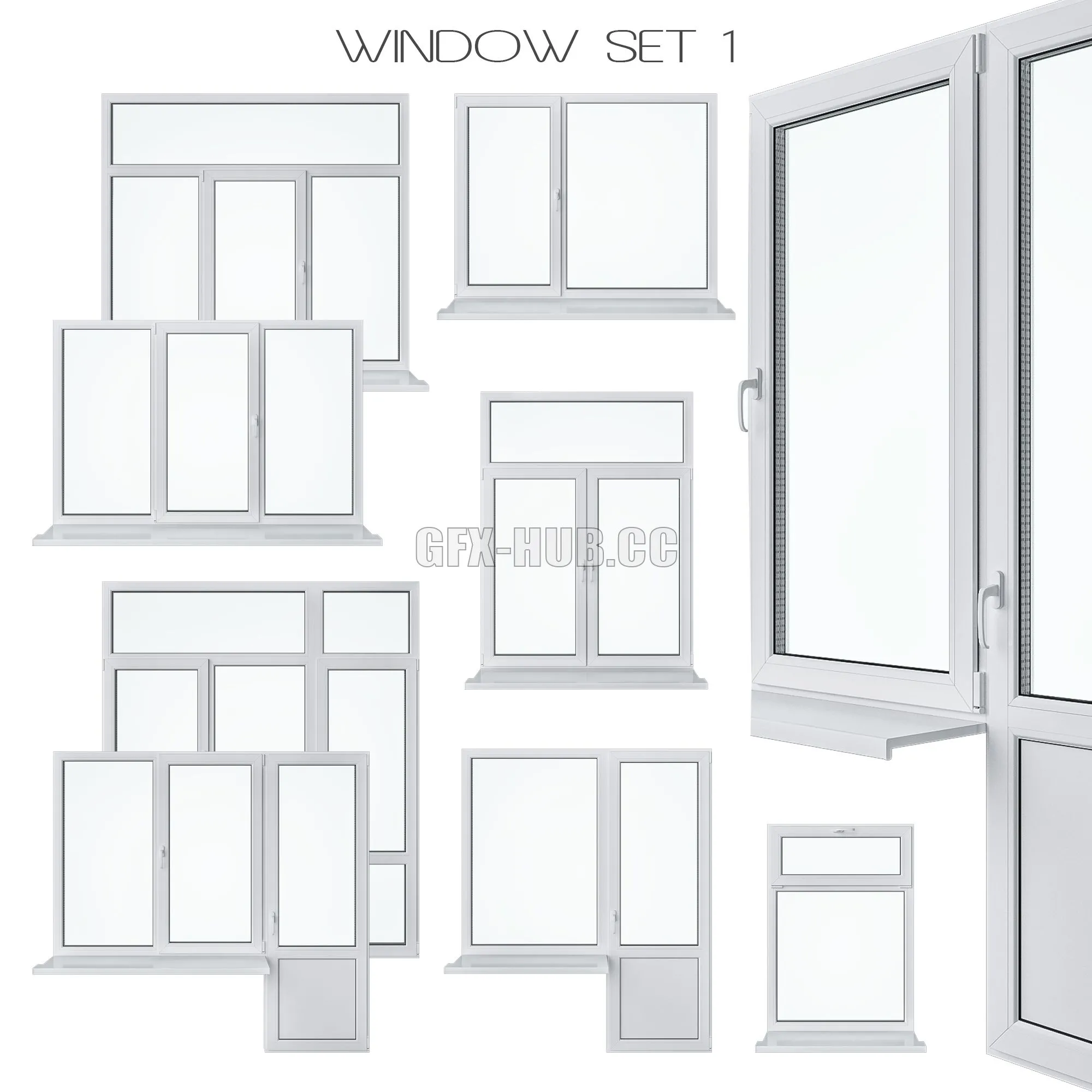 Window Set 1 3D Model Window Set 1 3D Model