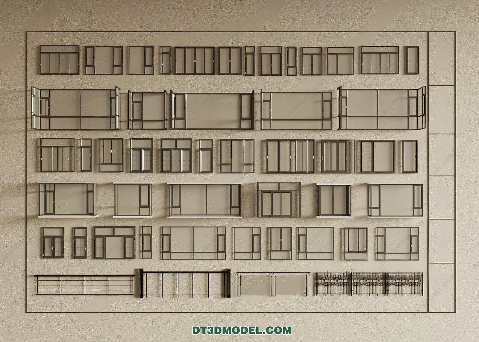 Windows 3D Blocks – 3D Model – 008 – VRAY Windows 3D Blocks – 3D Model – 008 – VRAY