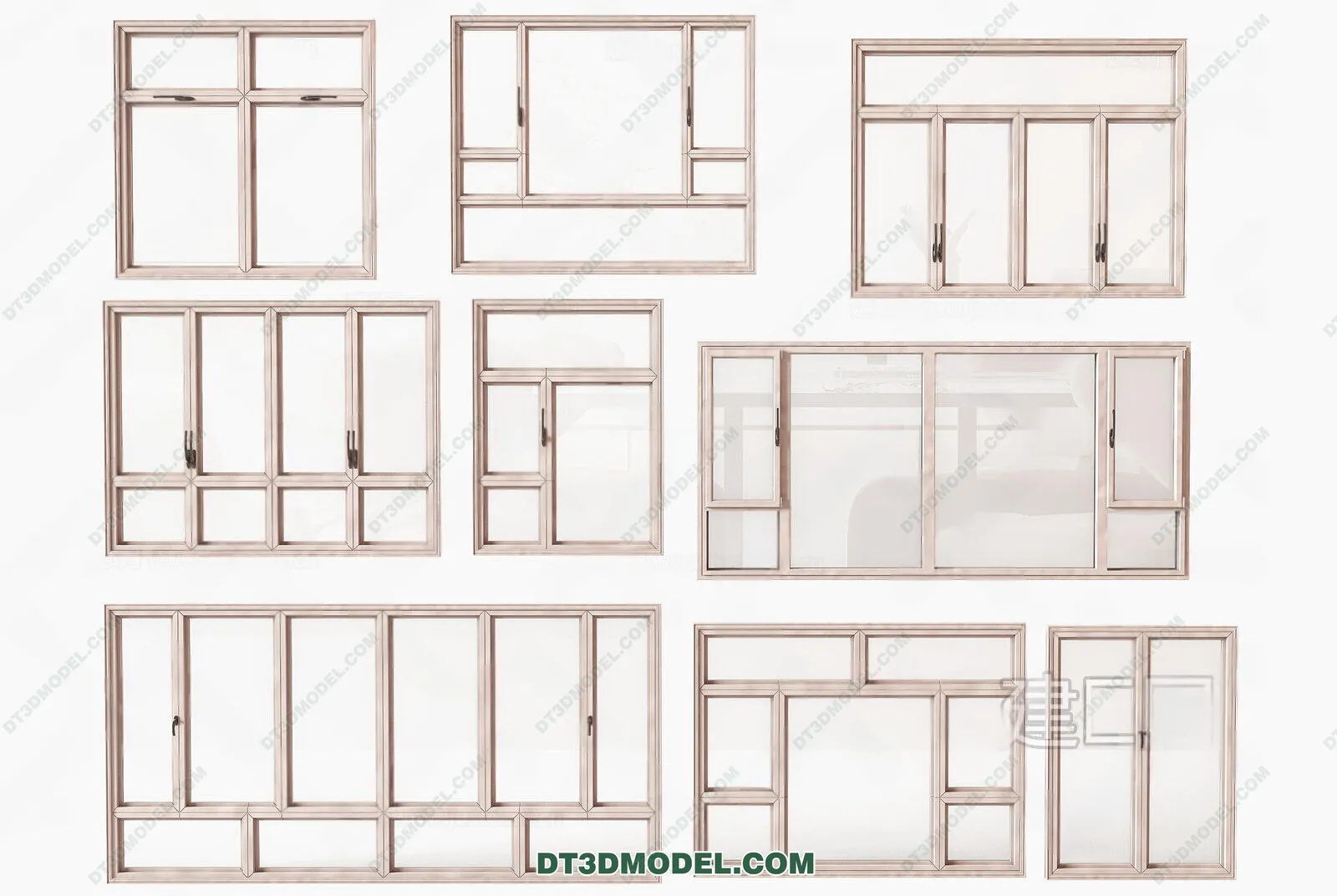 Windows 3D Blocks – 3D Model – 017 – VRAY