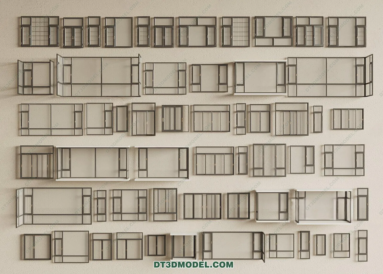 Windows 3D Blocks – 3D Model – 024 – VRAY