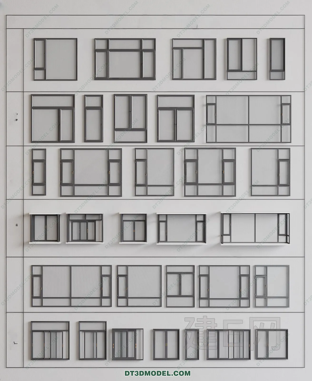 Windows 3D Blocks – 3D Model – 025 – VRAY