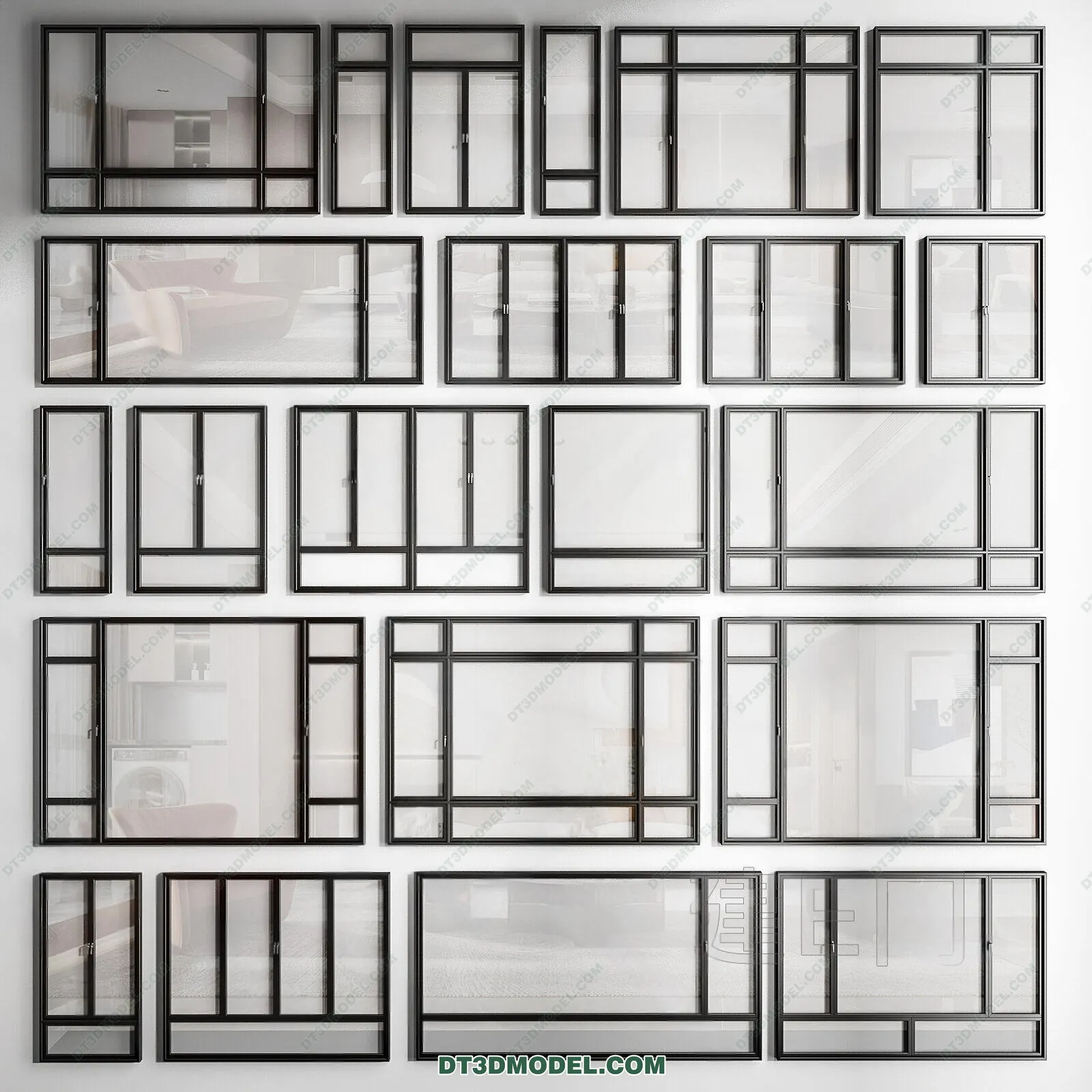 Windows 3D Blocks – 3D Model – 027 – VRAY